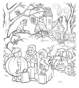 Printable coloring pages : Haunted House