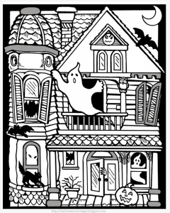 Printable coloring pages : Haunted House
