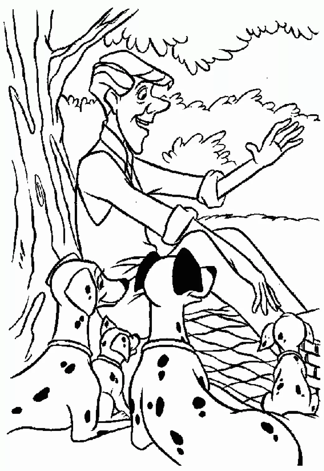 Coloriage von 101 Dalmatiner zum Ausdrucken (Ausmalbild zum Ausdrucken und Ausmalen für Kinder)