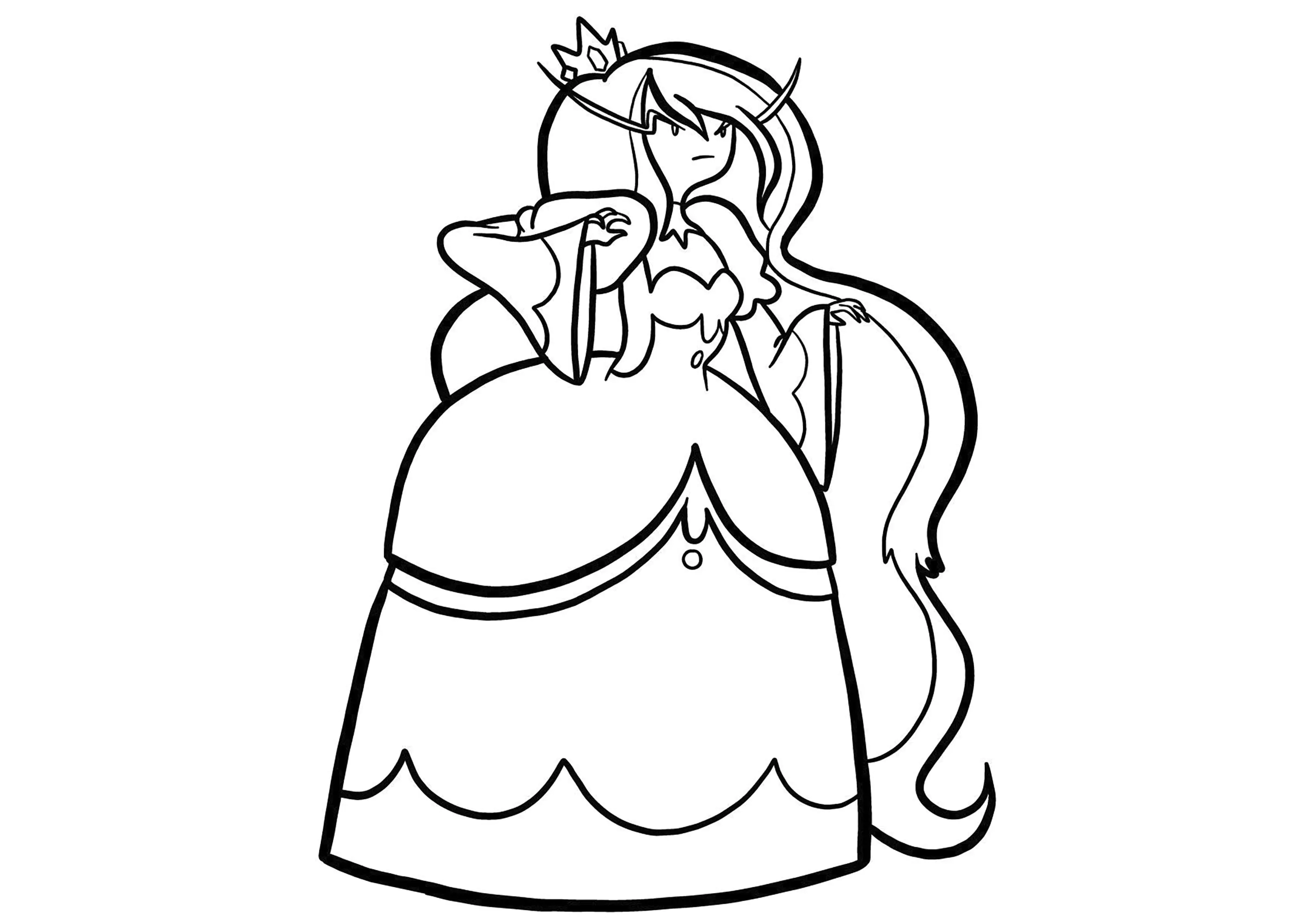 Prinzessin Kaugummi (Ausmalbild von Adventure Time zum Ausdrucken und Ausmalen für Kinder)