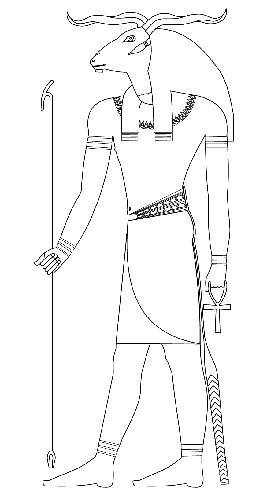 Khnum (Ausmalbild von Aegypten zum Ausdrucken und Ausmalen für Kinder)
