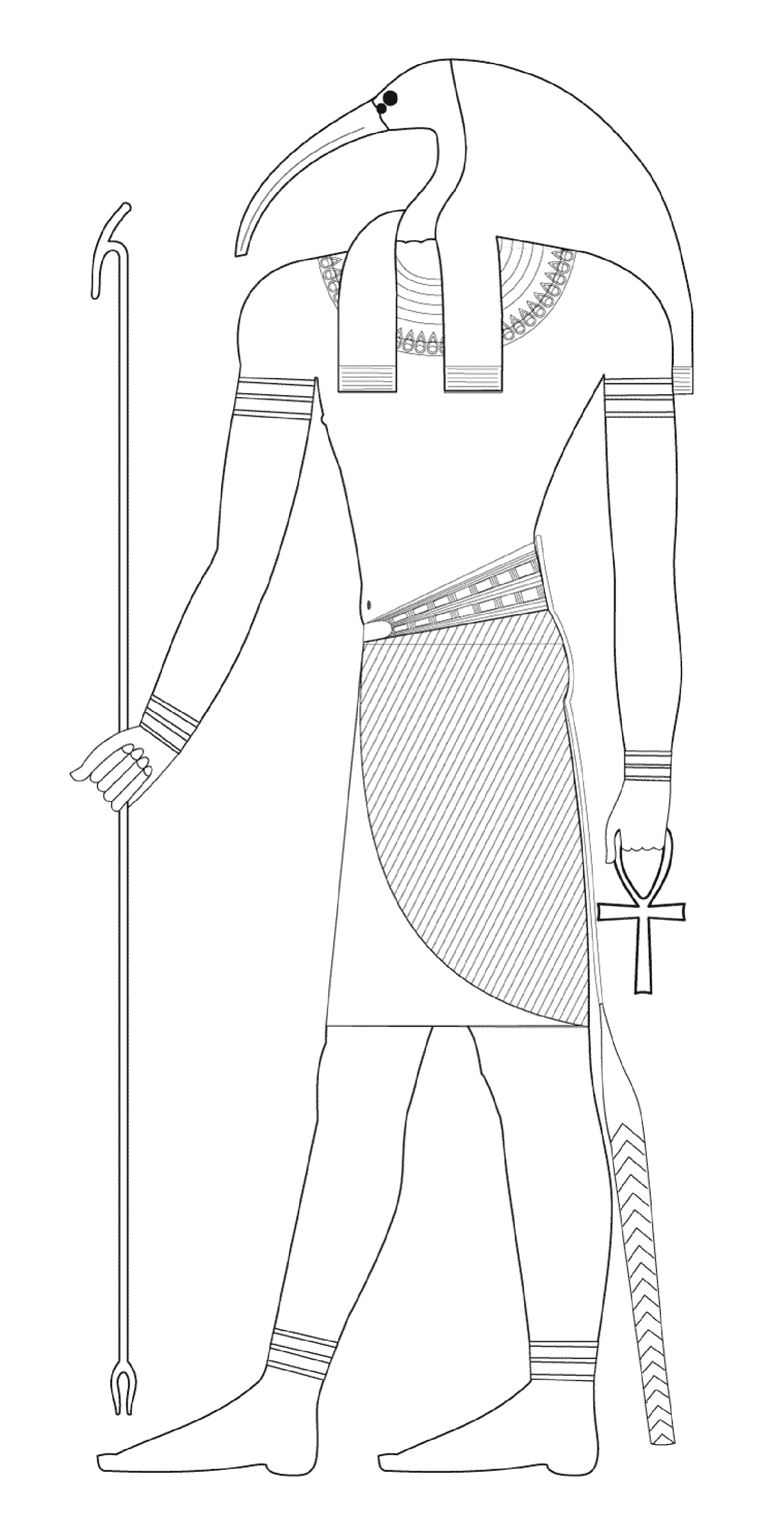 Thoth (Ausmalbild von Aegypten zum Ausdrucken und Ausmalen für Kinder)