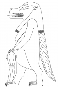 Taweret: Gott des Alten Aegypten (Ausmalbild)