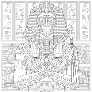 Alter Ägyptischer Pharao (Ausmalbild von Aegypten)