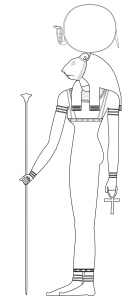 Sekhmet bleibt in beiden Sprachen gleich, da es sich um einen Eigennamen handelt, speziell den einer ägyptischen Göttin. Es gibt keinen entsprechenden Filmtitel in der Zielsprache. (Ausmalbild von Aegypten)