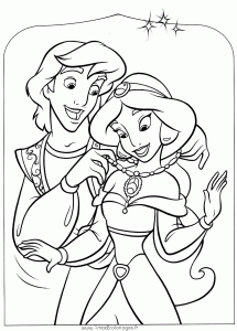 Aladdin und Jasmin (Ausmalbild von Aladdin und Jasmine)