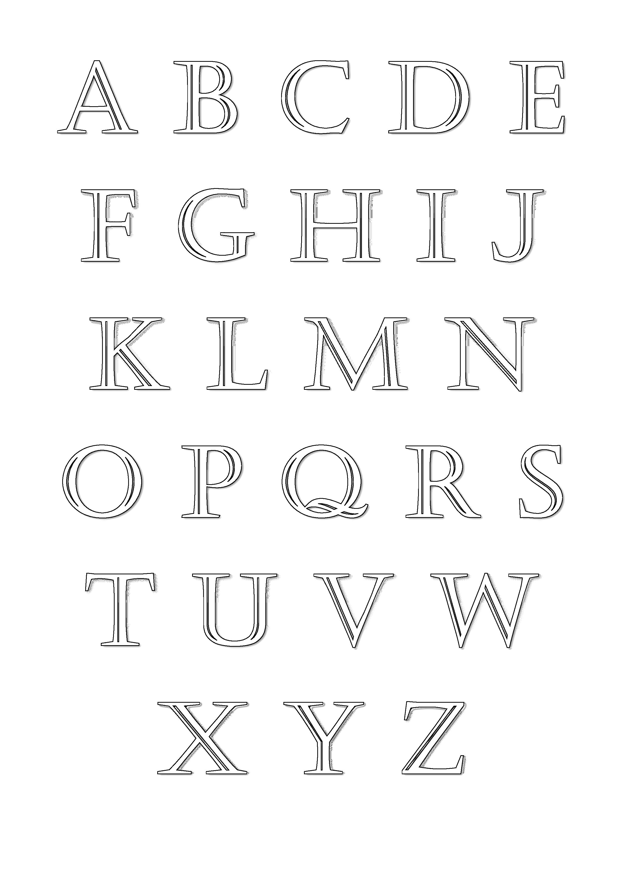 Malvorlage für Kinder mit Alphabet kostenlos zum Herunterladen