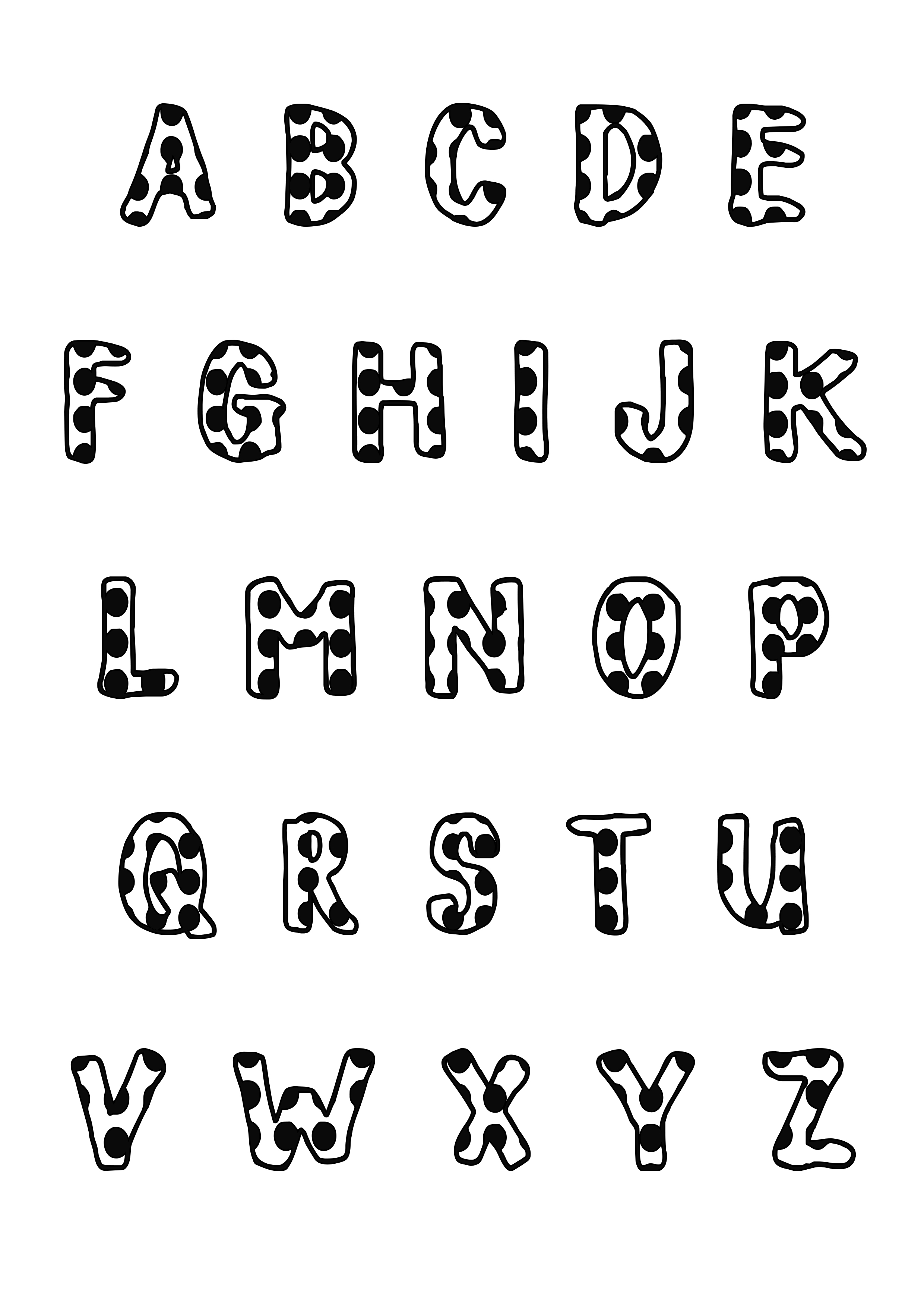 Kostenlose und gratis Malvorlage für Kinder mit Alphabet zum Ausdrucken
