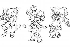 Alvin und die Chipmunks und die Chipmunks Zeichnung kostenlos zum Herunterladen und Ausmalen