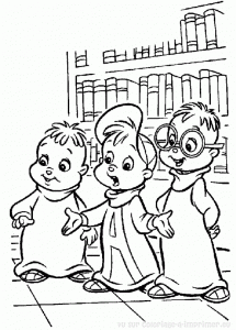 Alvin und die Chipmunks und die Chipmunks Zeichnung kostenlos zum Herunterladen und Ausmalen