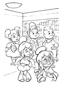 Ausmalbilder von Alvin und die Chipmunks und die Chipmunks zum kostenlosen Ausdrucken (Ausmalbild)