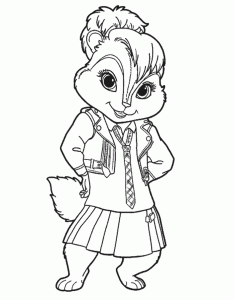 Ausmalbilder von Alvin und die Chipmunks und die Chipmunks zum kostenlos Herunterladen (Ausmalbild)