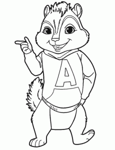 Ausmalbilder von Alvin und die Chipmunks und die Chipmunks zum Ausmalen für Kinder
