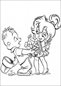 Ausmalbilder von Alvin und die Chipmunks und die Chipmunks für Kinder (Ausmalbild)