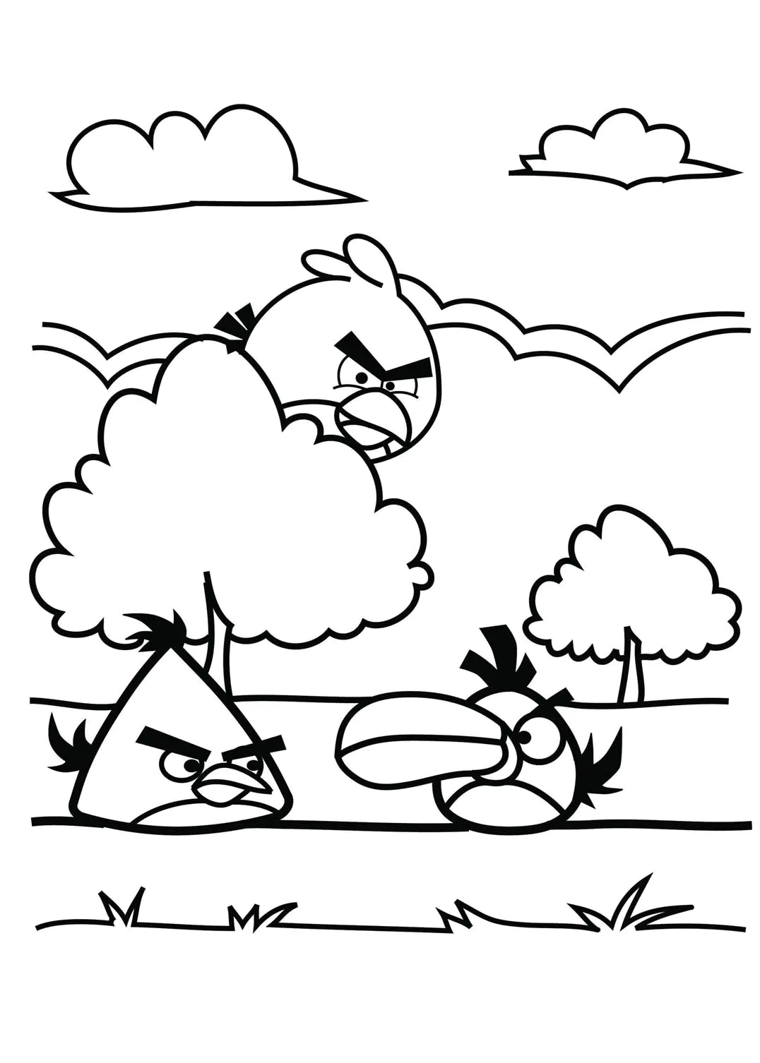 Angry Birds Ausmalbilder zum Ausdrucken (Ausmalbild zum Ausdrucken und Ausmalen für Kinder)