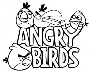 Die Vögel aus dem berühmten Ausmalspiel (Ausmalbild von Angry Birds)