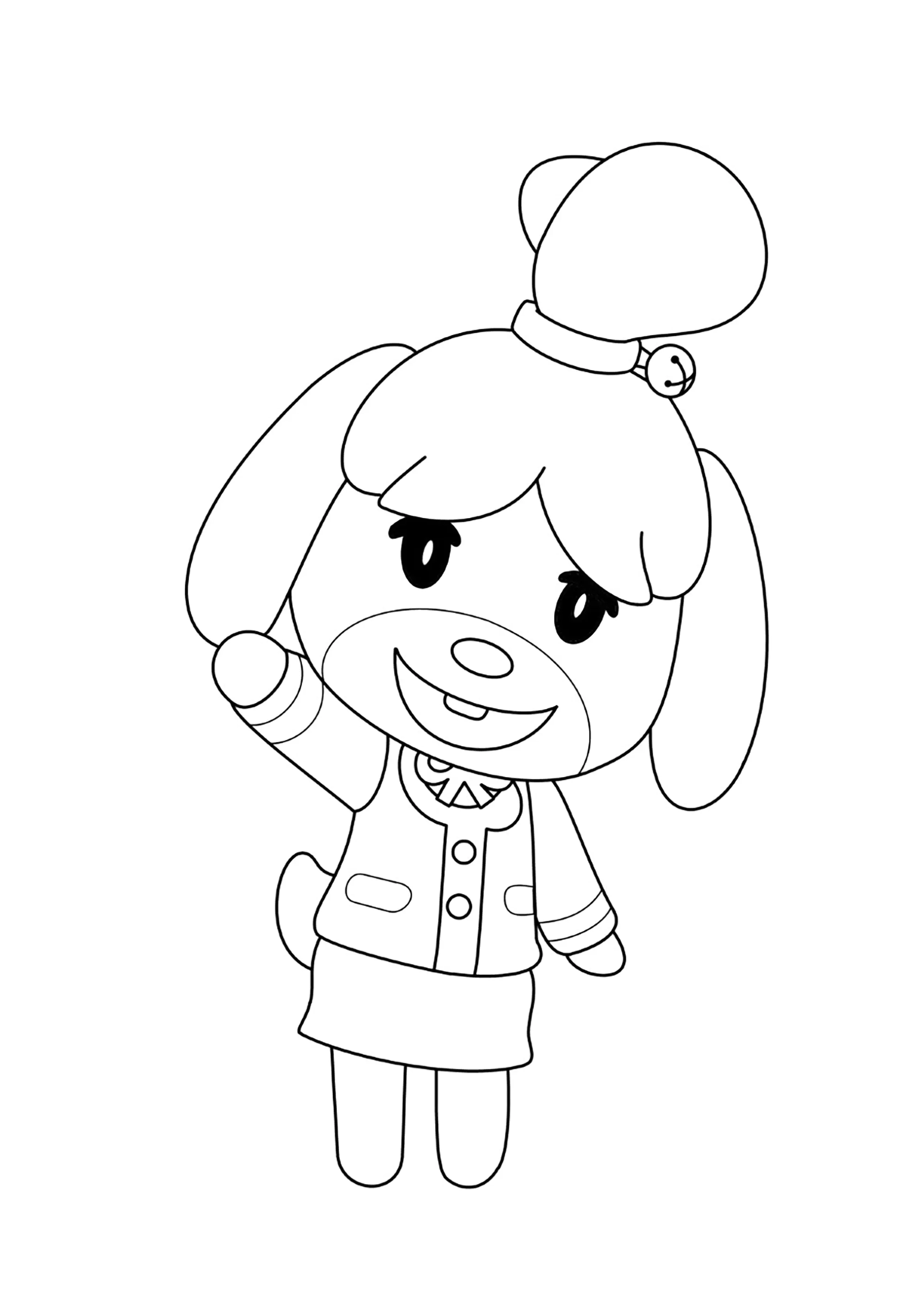 Marie (Hündin) (Ausmalbild von Animal Crossing zum Ausdrucken und Ausmalen für Kinder)