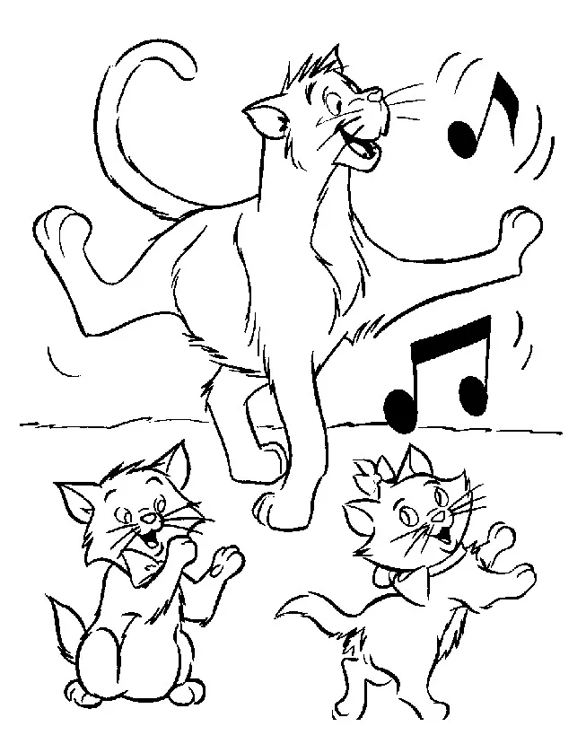 Kostenlose Aristocats Ausmalbilder zum Ausmalen