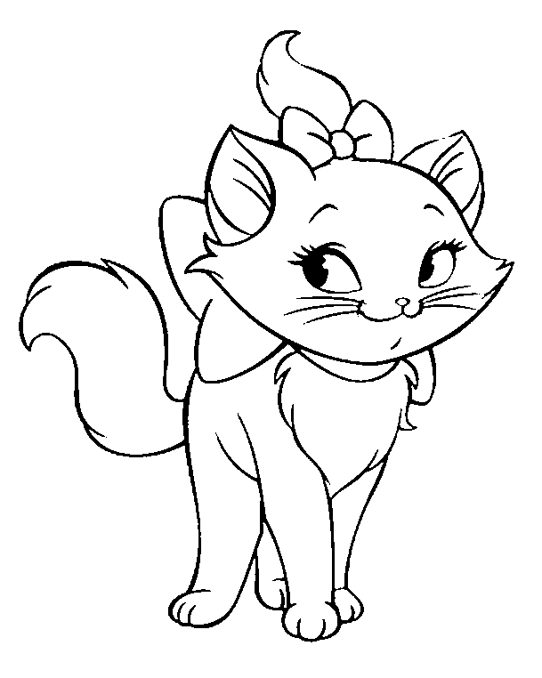 Die hübsche Marie (Ausmalbild von Aristocats zum Ausdrucken und Ausmalen für Kinder)