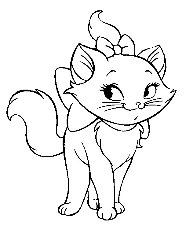 Die hübsche Marie (Ausmalbild von Aristocats zum Ausdrucken und Ausmalen für Kinder)