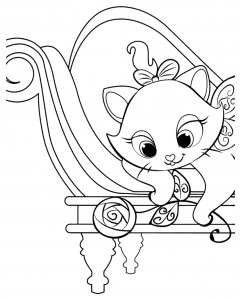 Marie auf einem hübschen französischen Sofa (Ausmalbild von Aristocats)