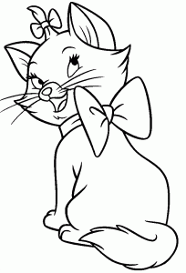 Marie und ihre große Schleife (Ausmalbild von Aristocats)