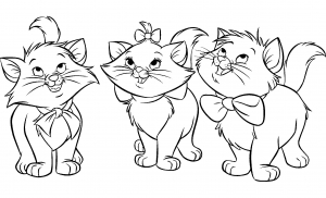 Drei kleine Katzen (Ausmalbild von Aristocats)