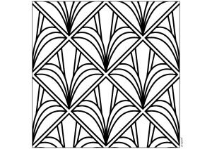 Die berühmten "Palmen" im Art-déco-Stil (Ausmalbild von Art Déco)