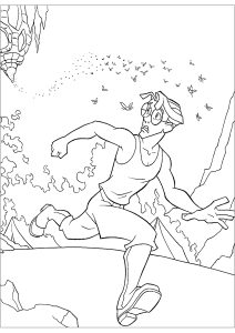 Atlantis - Das Geheimnis der verlorenen Stadt: Milo Thatch in Schwierigkeiten (Ausmalbild)