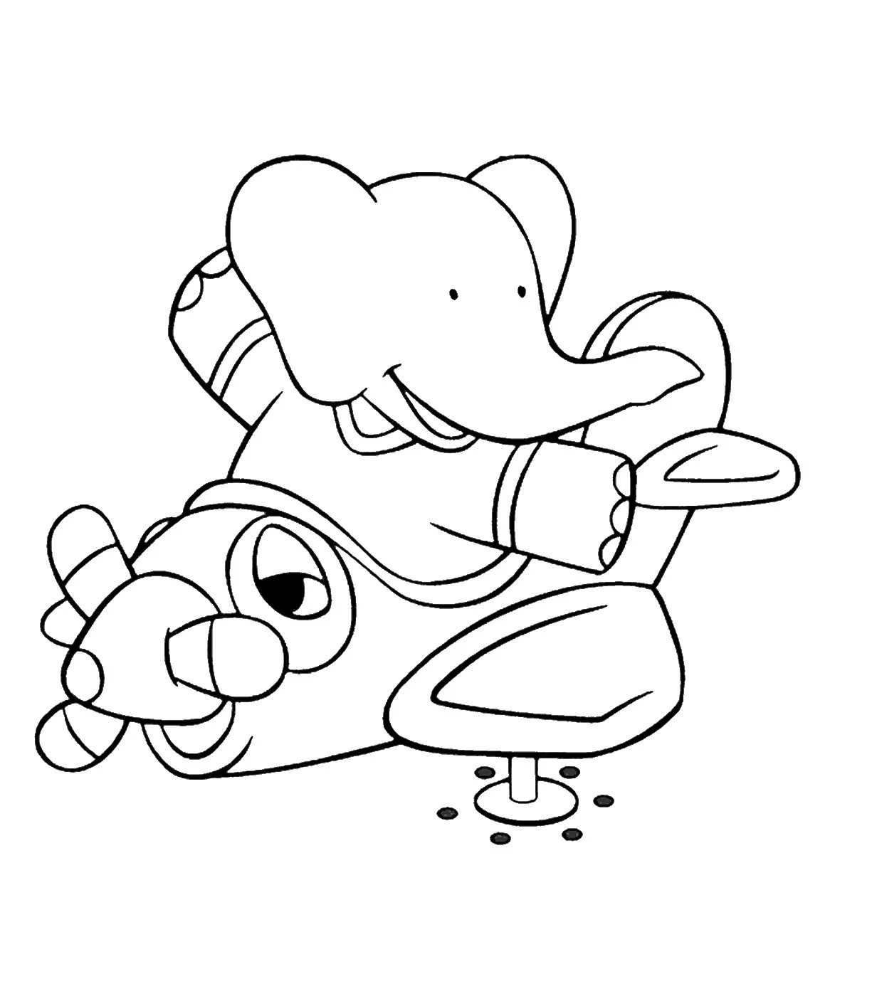 Kostenloses Ausmalbild von Babar zum Ausmalen.
