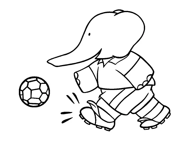 Ausmalbilder von Babar zum Herunterladen (Ausmalbild zum Ausdrucken und Ausmalen für Kinder)