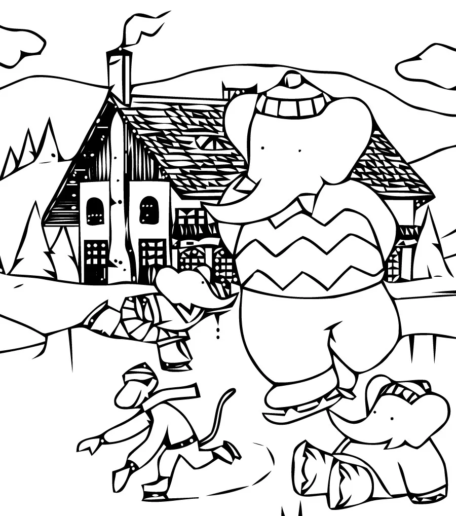 Babar-Malvorlagen für Kinder