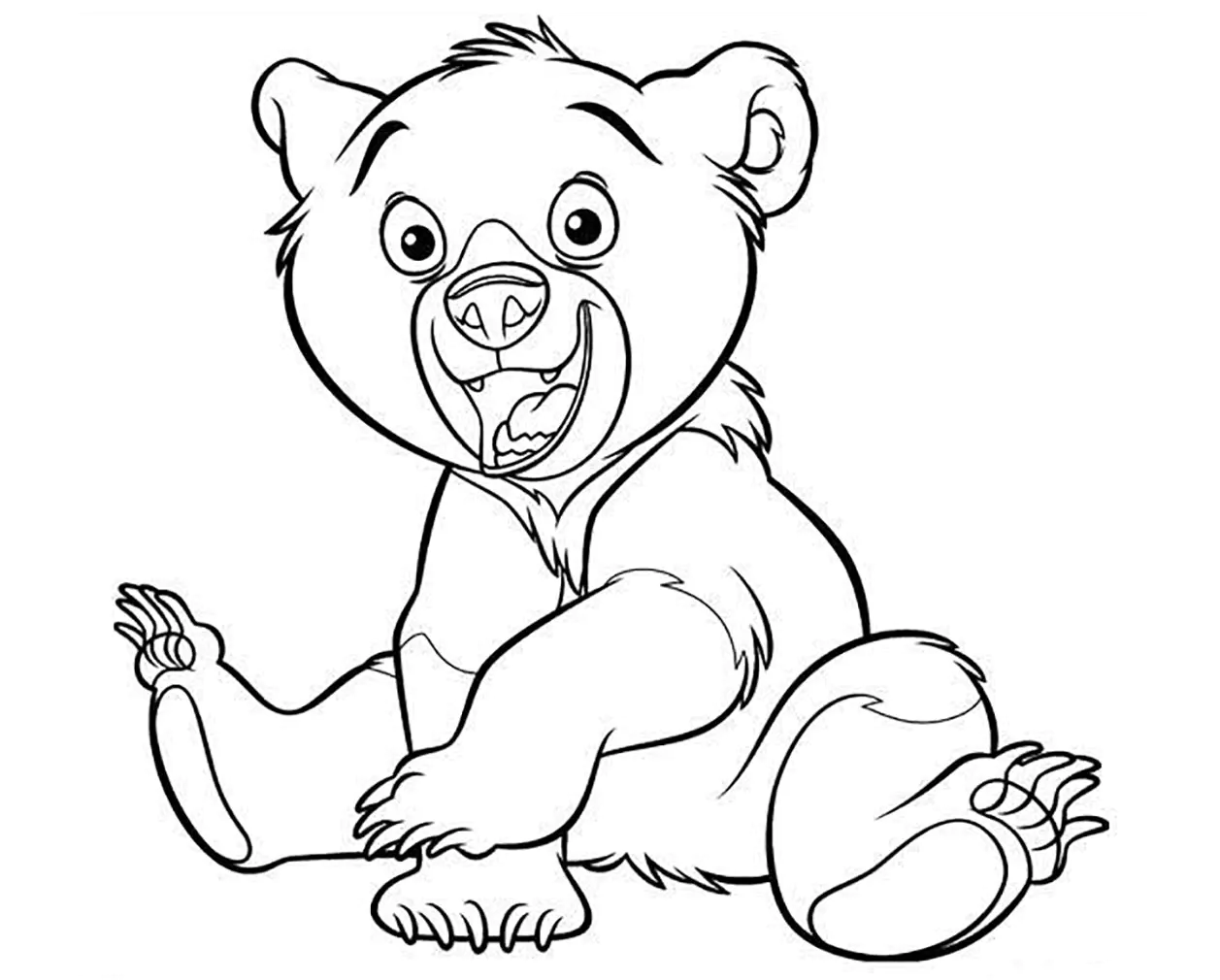 Glücklicher Teddybär (Ausmalbild von Bären zum Ausdrucken und Ausmalen für Kinder)