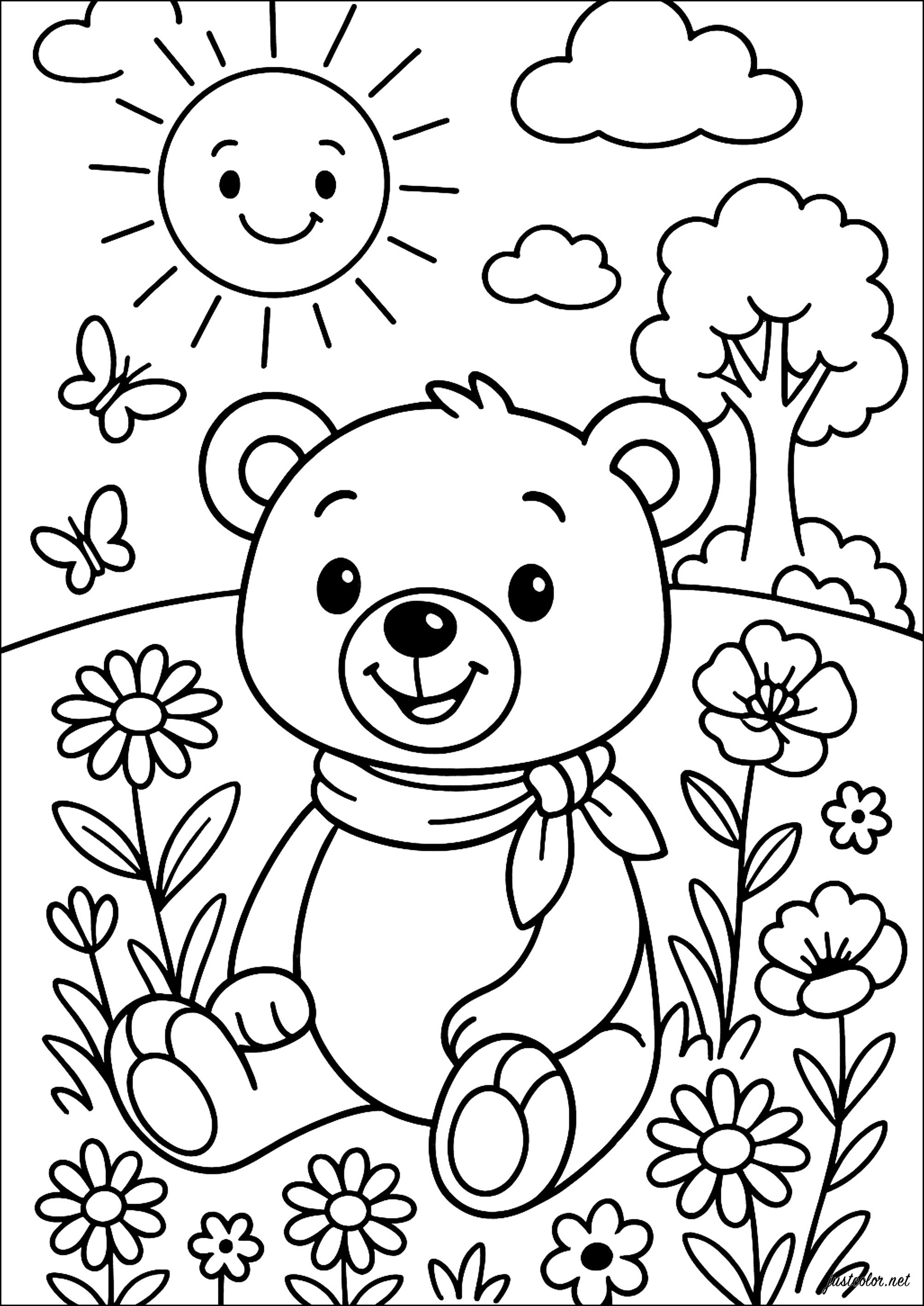 Kostenlose Ausmalbilder für Kinder von bären (Ausmalbild zum Ausdrucken und Ausmalen für Kinder)