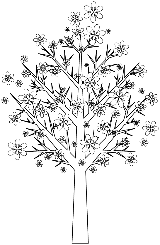 Symmetrischer Baum (Ausmalbild von Baeume zum Ausdrucken und Ausmalen für Kinder)