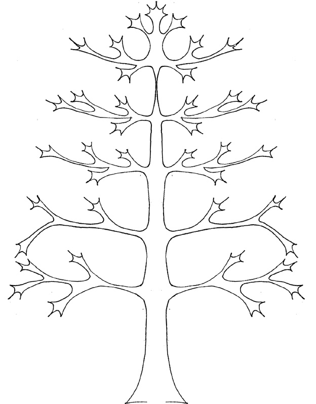 Ein stacheliger Baum. (Ausmalbild von Baeume zum Ausdrucken und Ausmalen für Kinder)