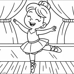 Ausmalbilder von Balletttänzerinnen zum Ausdrucken und Ausmalen für Kinder