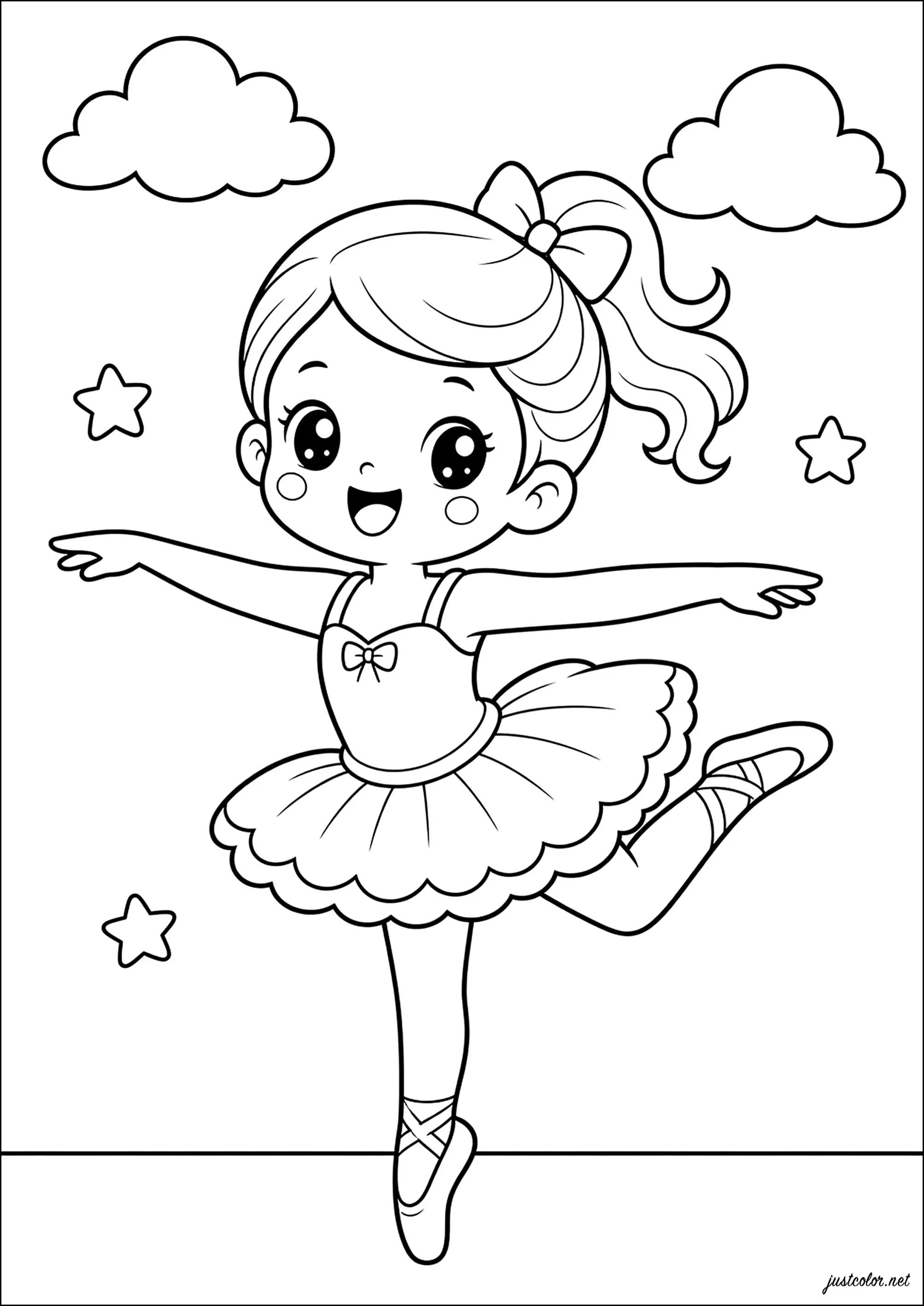 Ausmalbilder für Kinder von balletttänzerinnen (Ausmalbild zum Ausdrucken und Ausmalen für Kinder)