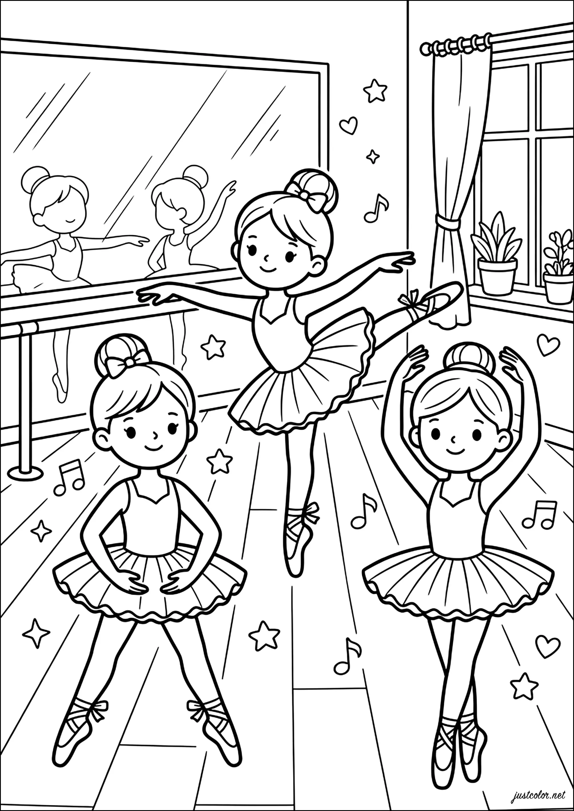 Kostenlose Ausmalbilder von balletttänzerinnen zum Ausdrucken (Ausmalbild zum Ausdrucken und Ausmalen für Kinder)