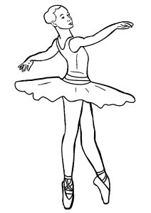 Ballertänzerin, die auf Zehenspitzen tanzt. (Ausmalbild von Balletttänzerinnen)