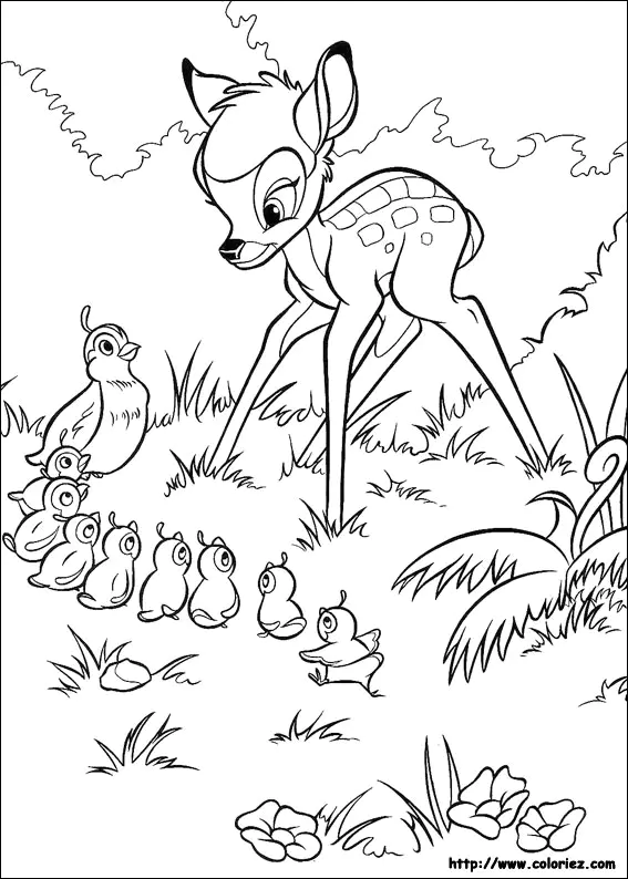 Bambi Ausmalbilder zum kostenlosen Herunterladen (Ausmalbild zum Ausdrucken und Ausmalen für Kinder)