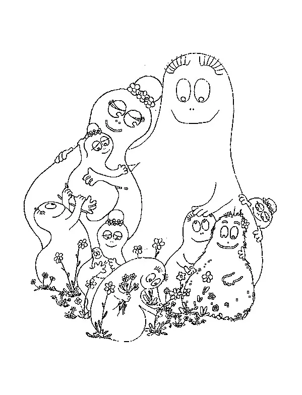 Barbapapa Ausmalbilder zum Ausmalen für Kinder