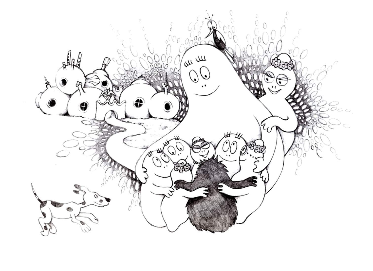 Barbapapa Ausmalbilder zum Ausmalen für Kinder
