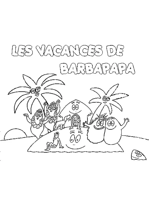 Barbapapa Coloriage zum Ausdrucken für Kinder (Ausmalbild zum Ausdrucken und Ausmalen für Kinder)