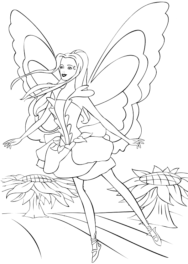 Barbie-Bild zum Ausdrucken und Ausmalen