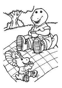 Picknick mit Barney und Baby Bop (Ausmalbild)