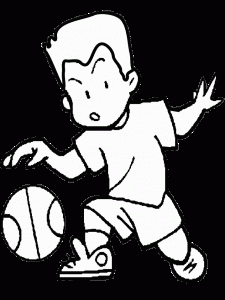 Basketball Coloriage zum Ausdrucken für Kinder (Ausmalbild)