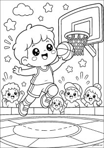 Kostenlose Ausmalbilder von basketball zum Ausdrucken