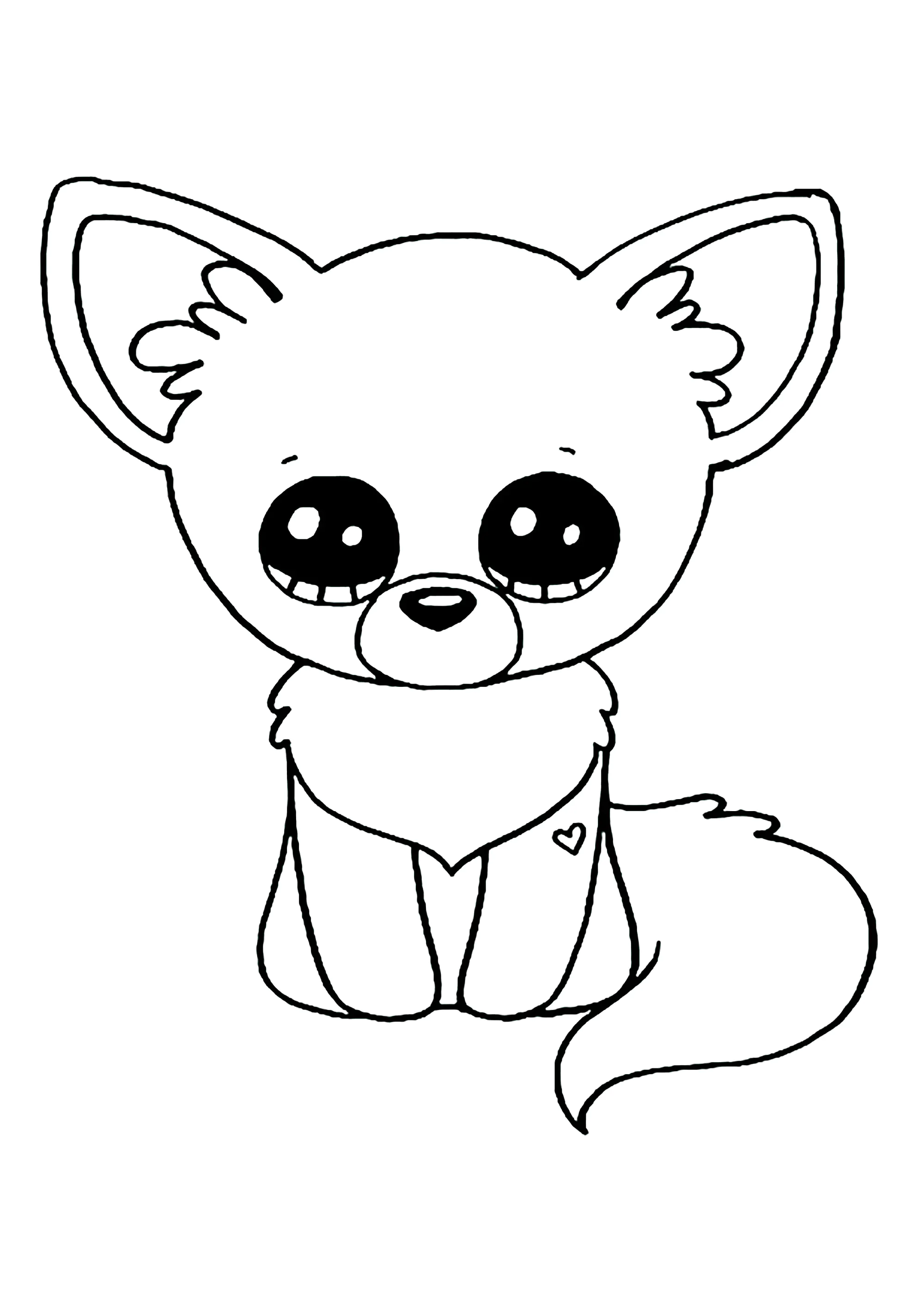 Kleiner Beanie Boo Fuchs (Ausmalbild zum Ausdrucken und Ausmalen für Kinder)