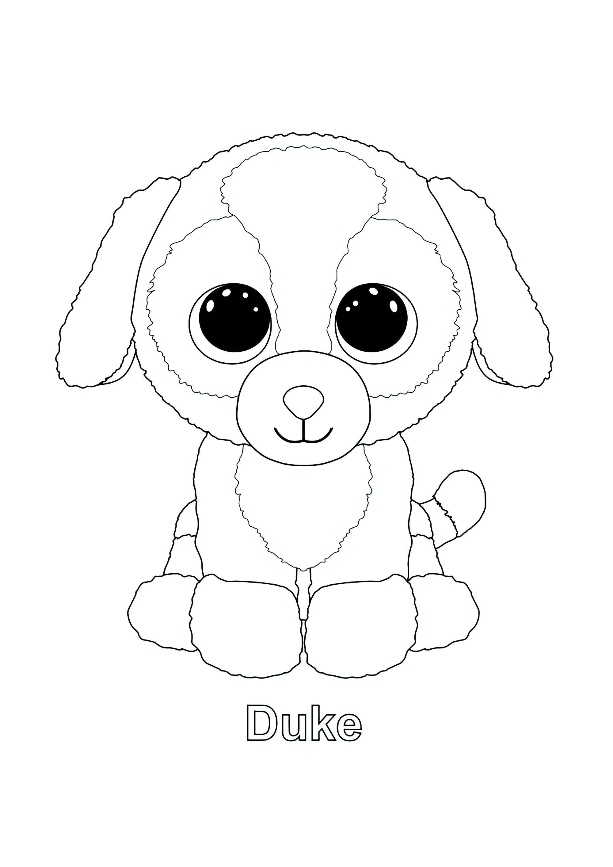 Herzog (Hund) (Ausmalbild von Beanie Boo zum Ausdrucken und Ausmalen für Kinder)